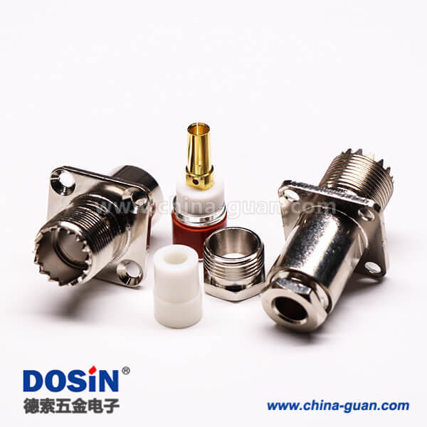 22-3 uhf型連接器母頭直式板端四孔法蘭安裝