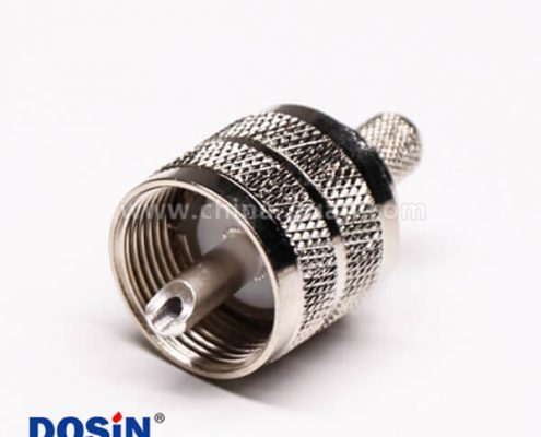 24 uhf型射頻同軸連接器公頭壓接針鍍銀直式線端