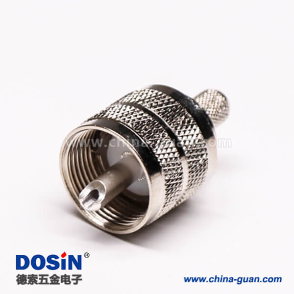 24 uhf型射頻同軸連接器公頭壓接針鍍銀直式線端