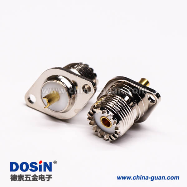 25-2 菱型連接器uhf母頭焊接直式法蘭安裝UHF-KF