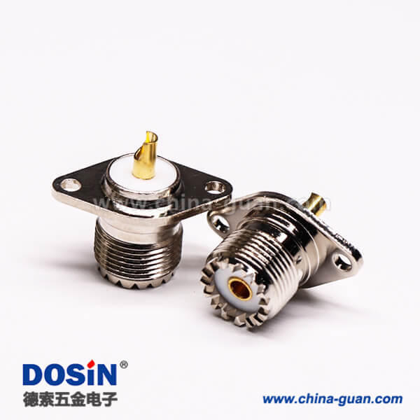 25-3 菱型連接器uhf母頭焊接直式法蘭安裝UHF-KF