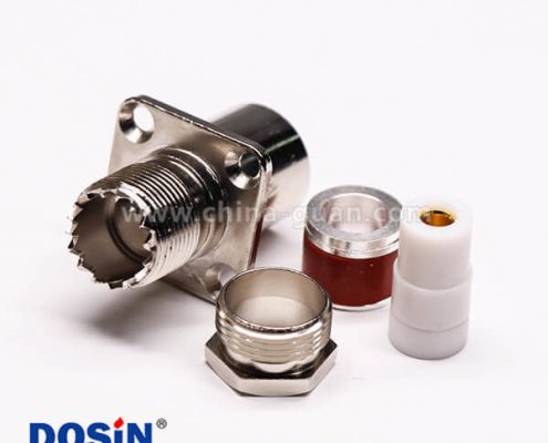 27-3 uhf法蘭連接器母頭直式螺母鎖緊UHF-SL16-KF9