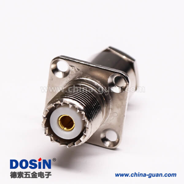 27 uhf法蘭連接器母頭直式螺母鎖緊UHF-SL16-KF9