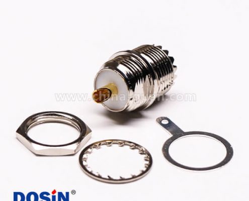 3-3 uhf射頻連接器直式母頭前鎖穿墻接面板