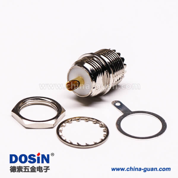 3-3 uhf射頻連接器直式母頭前鎖穿墻接面板