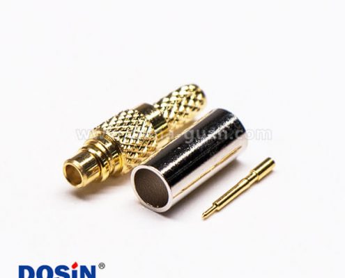 MMCX公接頭直式鍍金接線壓接同軸線纜
