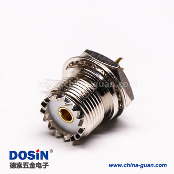 3 uhf射頻連接器直式母頭前鎖穿墻接面板