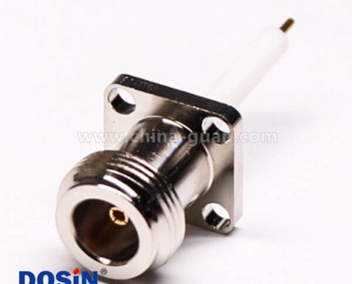 31 N型法蘭接頭直式母頭四孔法蘭面板安裝