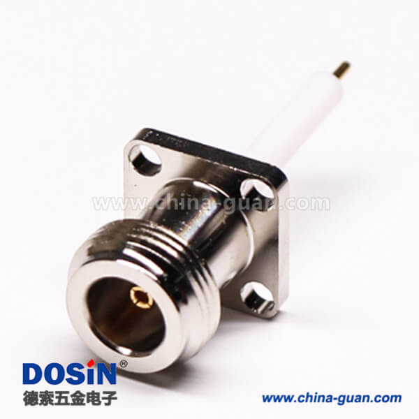 31 N型法蘭接頭直式母頭四孔法蘭面板安裝