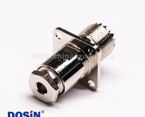 32-1 uhf接頭母頭四孔法蘭螺母鎖緊式板端連接器