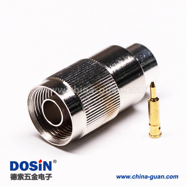 32 射頻N頭焊接直式公頭連接器接同軸線纜