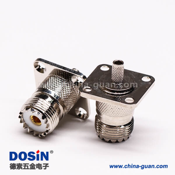 33-2 uhf 射頻接頭直式母頭接板帶四孔法蘭