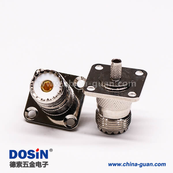 33-3 uhf 射頻接頭直式母頭接板帶四孔法蘭