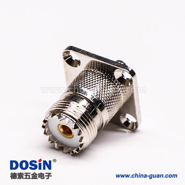 33 uhf 射頻接頭直式母頭接板帶四孔法蘭