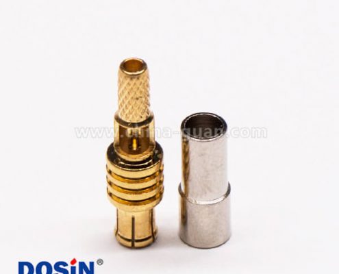 4-2 MCX連接器直式公頭鍍金開(kāi)天窗壓接式連接器