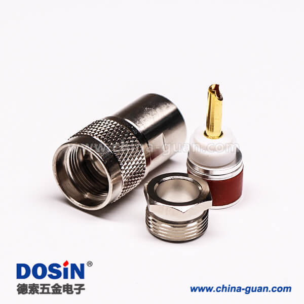 4-2 uhf射頻同軸連接器UHF-SL16-K9公頭螺母鎖緊接線