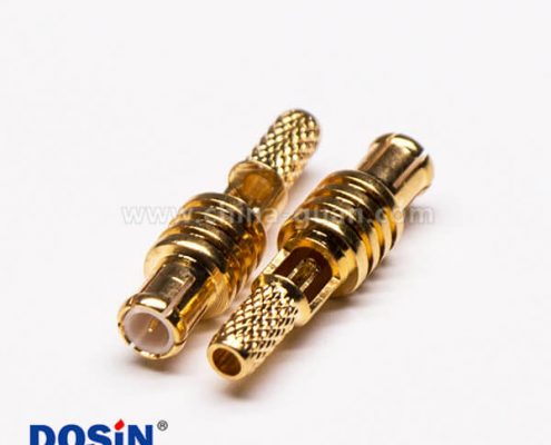 4-3 MCX連接器直式公頭鍍金開(kāi)天窗壓接式連接器