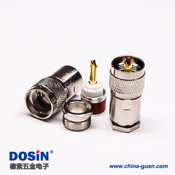 4-3 uhf射頻同軸連接器UHF-SL16-K9公頭螺母鎖緊接線