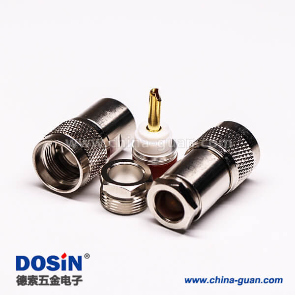 4-4 uhf射頻同軸連接器UHF-SL16-K9公頭螺母鎖緊接線