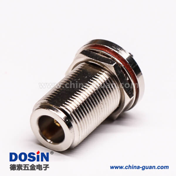 43 n型防水接頭母頭180度穿墻壓接式接同軸線纜