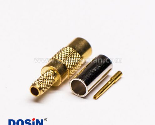 5-1 MCX接口公頭直式同軸連接器壓接式接線
