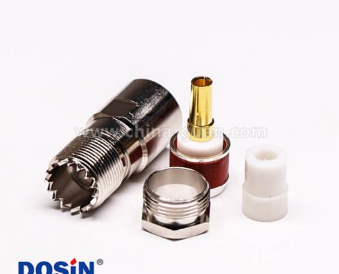 5-2 同軸電纜UHF接頭母頭螺母鎖緊直式UHF-SL16-KF9