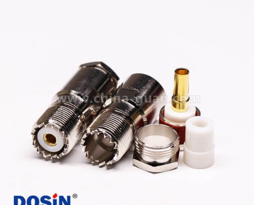 5-3 同軸電纜UHF接頭母頭螺母鎖緊直式UHF-SL16-KF9