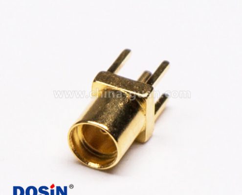 5 MMCX接口直式母頭鍍金穿孔接PCB板