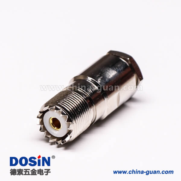5 同軸電纜UHF接頭母頭螺母鎖緊直式UHF-SL16-KF9