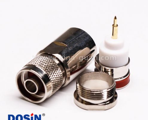 51-2 N同軸連接器公頭直式螺母鎖緊接線