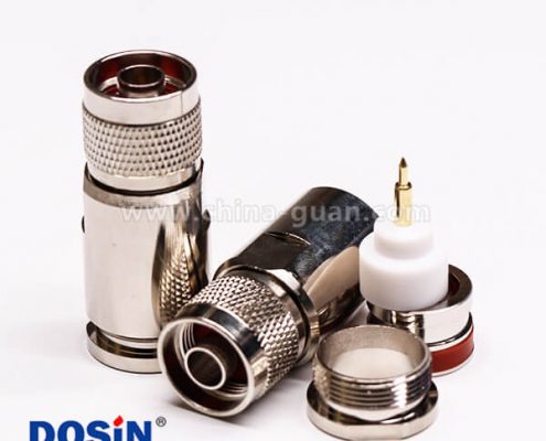 51-3 N同軸連接器公頭直式螺母鎖緊接線