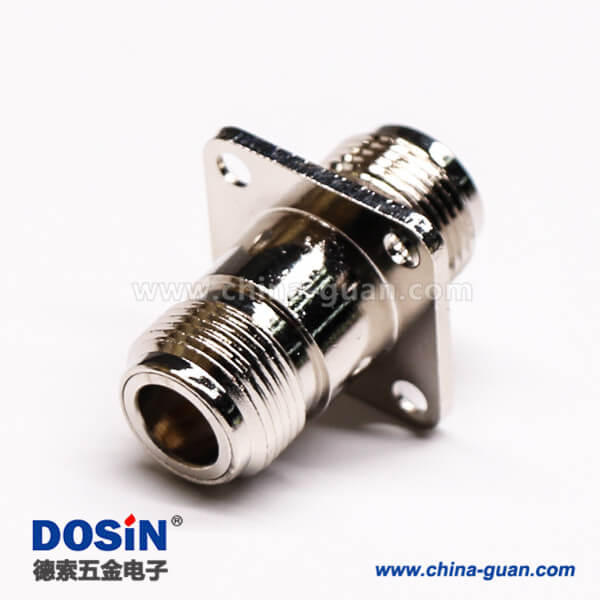 55-1 N頭法蘭式連接器直式母頭轉接頭四孔法蘭