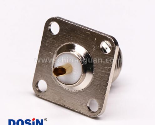 58-1 帶法蘭連接器母端N頭直式四孔法蘭焊接式