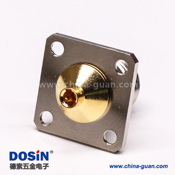 59-1 N型連接器焊接接同軸線纜直式母頭四孔法蘭