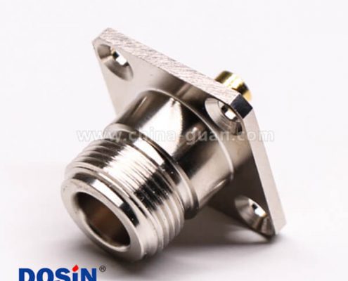 59 N型連接器焊接接同軸線纜直式母頭四孔法蘭