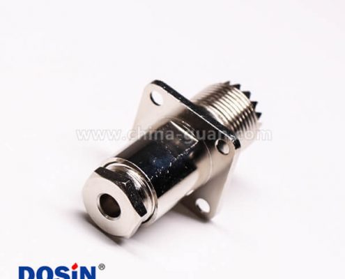 6-1 uhf同軸連接器母頭直式UHF-SL16-J-4螺母鎖緊帶法蘭接線