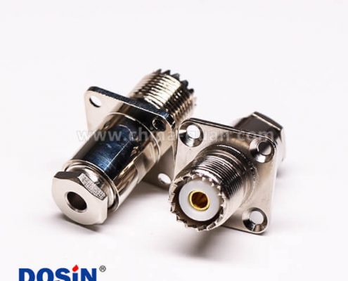 6-2 uhf同軸連接器母頭直式UHF-SL16-J-4螺母鎖緊帶法蘭接線