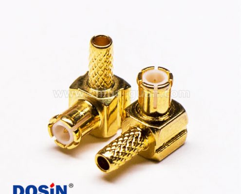 7-3 MCX彎形插頭公頭射頻連接器壓接式接線