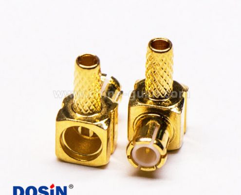 7-4 MCX彎形插頭公頭射頻連接器壓接式接線