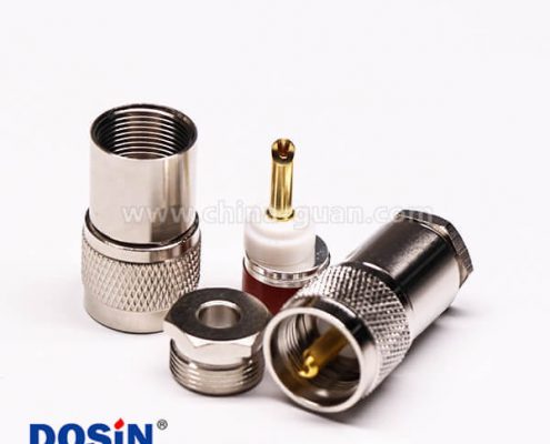 7-4 uhf公頭連接器同軸接線纜直式金針UHF-50KY