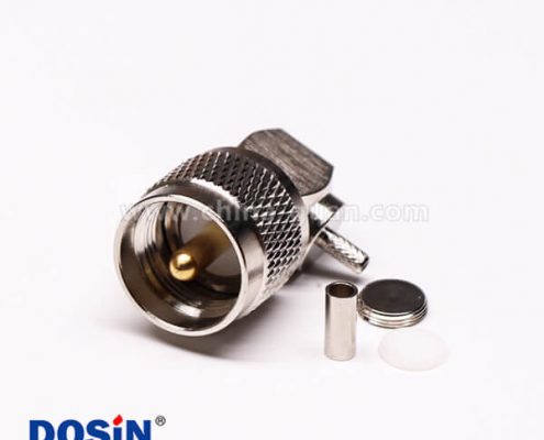 8 uhf公頭彎式金針UHF-C-JW3壓接同軸線纜