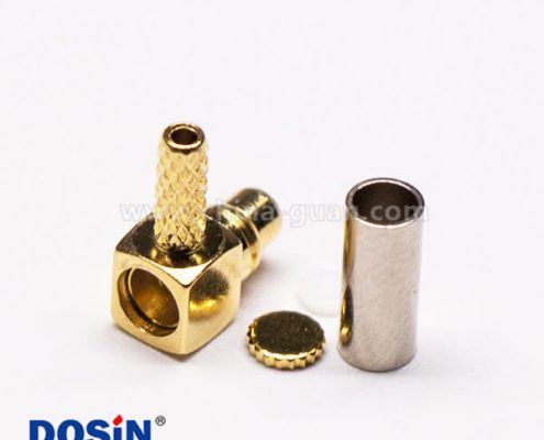 10-1 MMCX彎公頭鍍金壓接式射頻同軸線纜