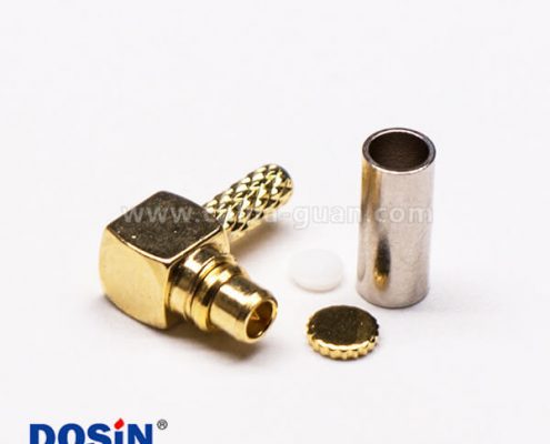 10-2 MMCX彎公頭鍍金壓接式射頻同軸線纜