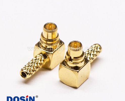 10-4 MMCX彎公頭鍍金壓接式射頻同軸線纜