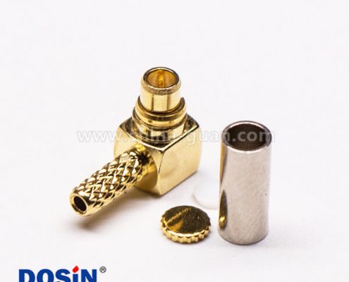 10 MMCX彎公頭鍍金壓接式射頻同軸線纜