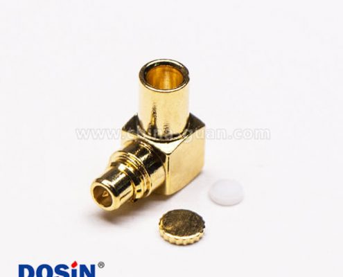 11 MMCX90度公座彎式接同軸線鍍金壓接式