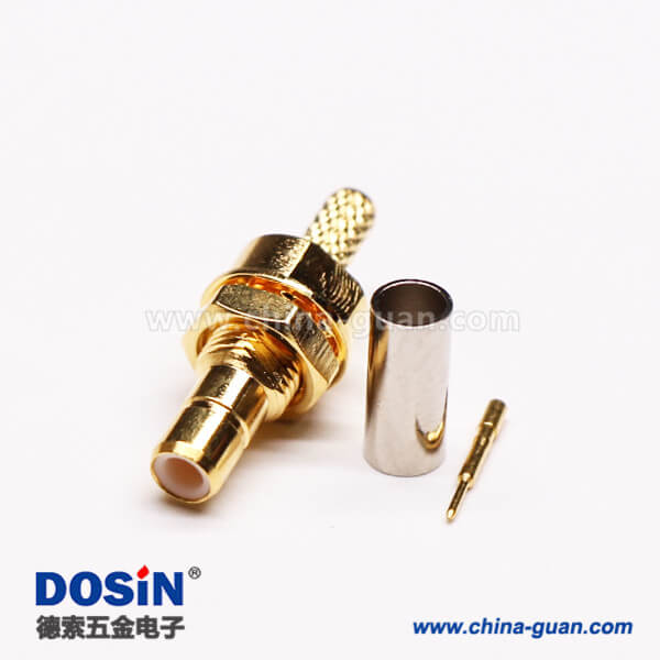 11 射頻接口SMB直式母頭穿墻壓接式接線