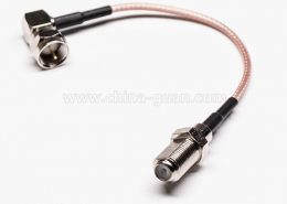 Type F同軸線90度直角公頭轉180度母頭接RG179線