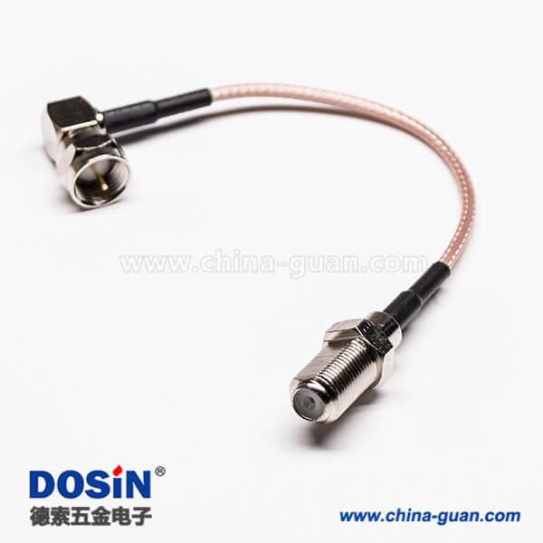 2 Type F同軸線90度直角公頭轉(zhuǎn)180度母頭接RG179線