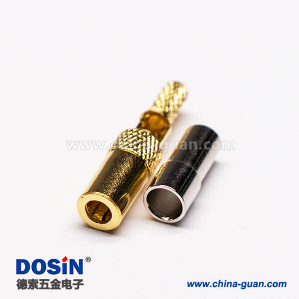 3 SSMB連接器公頭直式RF射頻同軸連接器開天窗壓接式